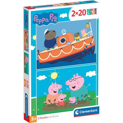 Supercolor - Peppa Pig (2x 20 Teile) - Clementoni 24797 - (Spielwaren / Puzzle)