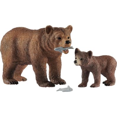 Wild Life Grizzlybär-Mutter mit Jungem - Schleich 42473 - (Spielzeug / Spielfigur)