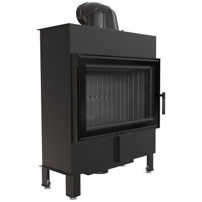 Kamineinsatz aus Stahl KRATKI LUCY SLIM 10 kW Ø 160 schwarz Verkleidung