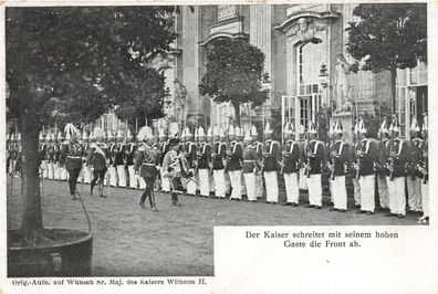 Besuch des Königs von Italien in Berlin Patriotika Postkarte AK 1900