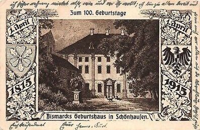 Bismarcks Geburtshaus in Schönhausen Patriotika Postkarte AK 1916