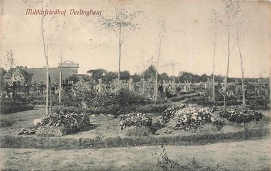 Ansicht Militärfriedhof in Verlinghem Frankreich Postkarte AK 1917