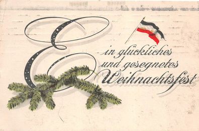 Ein glückliches und gesegnetes Weihnachtsfest Patriotika Postkarte AK 1915