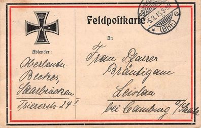 Feldpostkarte mit EK2 Patriotika Postkarte AK 1915