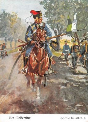 Husaren-Regiment "König Albert" Nr. 18 Großenhain Der Meldereiter Postkarte