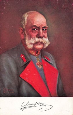 Kaiser Franz Joseph I. von Österreich Portrait Patriotika Postkarte AK 1915