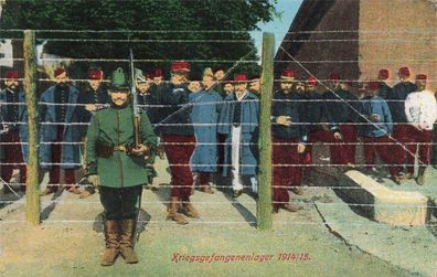 Kriegsgefangenenlager Wahn 1914/15 Postkarte AK 1916