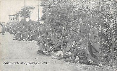 Kriegsgefangene Franzosen Soldaten Postkarte 1. WK