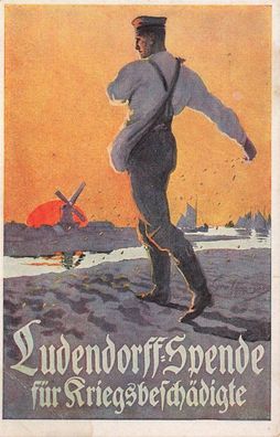 Ludendorff-Spende für Kriegsbeschädigte Patriotika Postkarte AK 1918