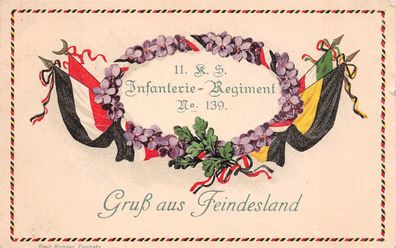 Regimentskarte 11.K.S. Inft.- Regiment 139 Gruß aus Feindesland 1917