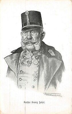 Portrait von Kaiser Franz Joseph Patriotika Postkarte AK 1915