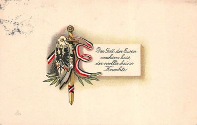 Patriotika-Karte mit Reichsadler Schild Postkarte AK 1916