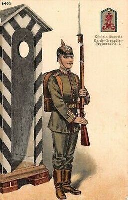 Regimentskarte - BERLIN - Garde-Grenadier-Regiment Nr.4 LITHO-AK 1915