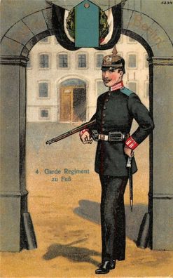 Regimentskarte -GRUSS aus BERLIN - Garde-Grenadier-Regiment Nr.4 LITHO-AK 1918