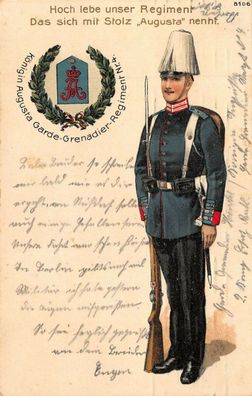 Regimentskarte- BERLIN - Garde-Grenadier-Regiment Nr.4 LITHO-AK 1914