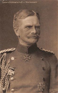 Portrait Generalfeldmarschall von Mackensen mit EK2 Patriotika Postkarte AK