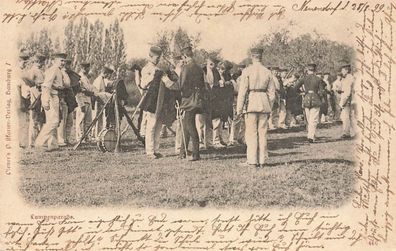 Soldaten bei der Lumpenparade Patriotika Postkarte AK