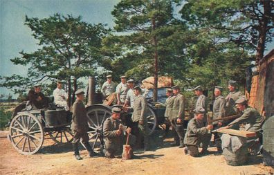 Soldaten an einer Feldküche Postkarte AK 1917