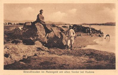 Strandfreuden im Maiengold Varder bei Hudova Postkarte