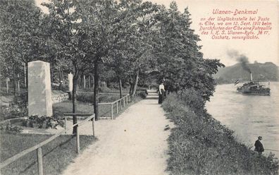 Ulanen Denkmal Ulanen Regiment 17 Pirna an der Elbe Sachsen Postkarte AK 1917