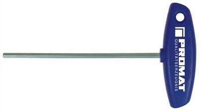 Schraubendreher 6KT CV. SW2,5mm L.100mm m. Quergriff/Ku. PROMAT glanzvernickelt