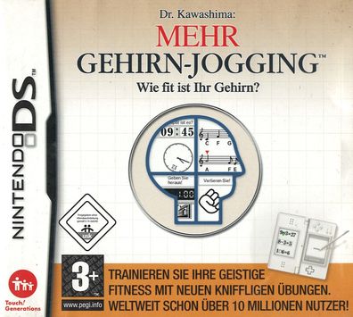 Dr Kawashimas Mehr Gehirn-Jogging Nintendo DS DSi 3DS 2DS - Ausführung: