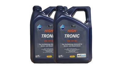 ARAL High Tronic 5W 40 2x4 Liter Kanne VW 505.01 MB 229.51 Motoröl