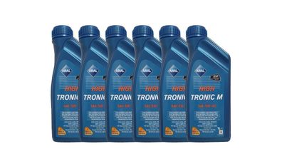 Aral High Tronic M 5W-40 6 x 1 Liter . MB 229.5, RN 700/710, VW 50200/ 50500, BMW