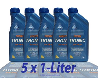 Aral HighTronic 5W-40 5x1 Liter VW 505.00 505.01 Renault RN 0700 0710