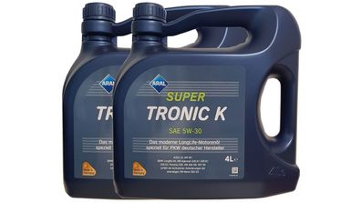 Aral Super Tronic K 5W 30 2x4 Liter VW 50400 / 507.00, MB 229.51, BMW LL04