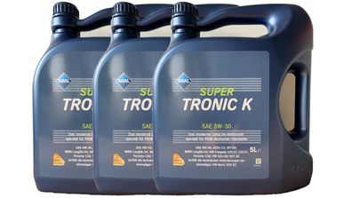 Aral Super Tronic K 5W 30 3x5 Liter VW 50400 / 507.00, MB 229.51, BMW LL04