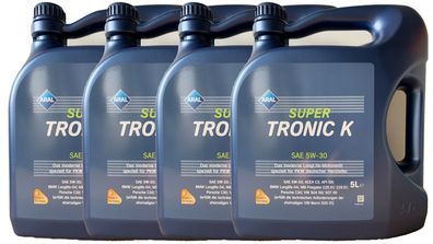 Aral Super Tronic K 5W 30 4x5 Liter VW 50400 / 507.00, MB 229.51, BMW LL04