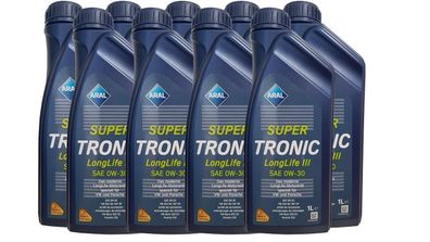 Aral SuperTronic LongLife III 0W-30 9x1 Liter , Porsche C30, VW 504 00/ 507