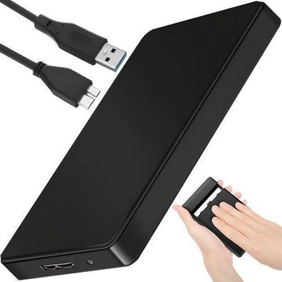 Festplattengehäuse 2,5 Zoll SATA USB 3.0 SSD HDD Externe Gehäuse Schwarz Retoo