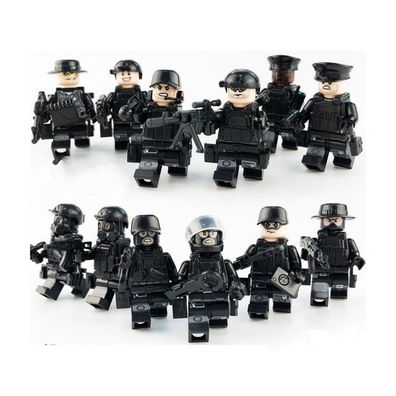 Militärische SWAT-Minifiguren aus See-, Land- und Luftbausteinen, 12 Puppenspielzeug