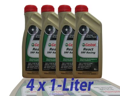 Castrol React SRF Racing ISO 4925 Class 4, SAE J 1703 4x1 Liter
