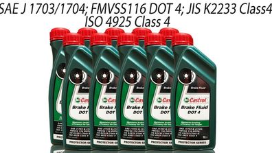 Castrol Brake Fluid Dot 4 Bremsflüssigkeit 10x1 Liter