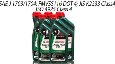 Castrol Brake Fluid Dot 4 Bremsflüssigkeit 5x1 Liter