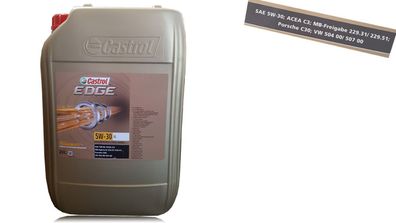 Castrol EDGE 5W-30 LL 1x20 LITER Motoröl Motorenöl VW 50400