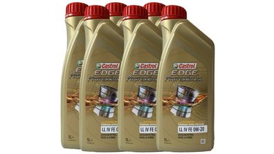 Castrol Edge Professional LL IV FE 0W-20 6 x 1 Liter VW 50800/50900 Porsche C20