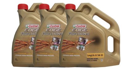 Castrol Edge Professional Longlife 3 5W-30, VW 504 00/ 507 00, C30 3x4 Liter