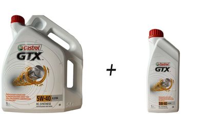 Castrol GTX 5W-40 A3/ B4, MB 229.3, VW 502 00/ 505 00 5 + 1 Liter