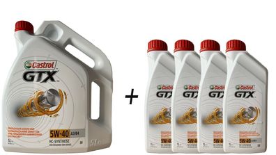 Castrol GTX 5W-40 A3/ B4, MB 229.3, VW 502 00/ 505 00 5 + 4x1 Liter