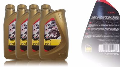 Eni i-ride ( Agip ) 4T 10W60 Motorradöl 10W-60 Piaggio 4x 1 Liter