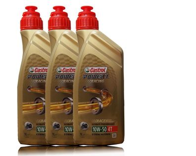 Castrol Power 1 Racing 10W-50 4T Motorrad ?l 3x1Liter