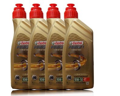 Castrol Power 1 Racing 10W-50 4T Motorrad ?l 4x1Liter