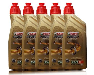 Castrol Power 1 Racing 10W-50 4T Motorrad ?l 5x1Liter