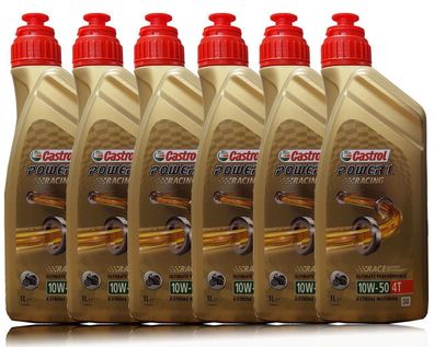 Castrol Power 1 Racing 10W-50 4T Motorrad ?l 6x1Liter