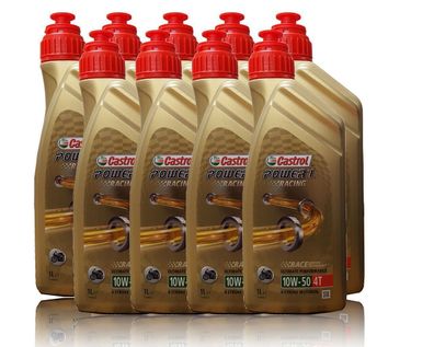 Castrol Power 1 Racing 10W-50 4T Motorrad ?l 9x1Liter