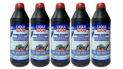 LIQUI MOLY 1407 Hypoid-Getriebeöl TDL SAE 75W-90 5 x 1 Liter